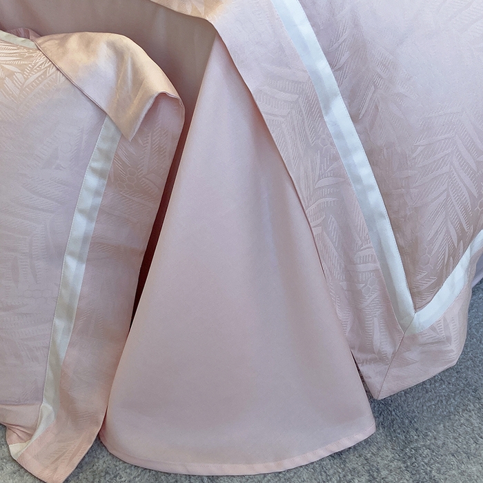 91家纺网 家纺一手货源 找家纺 若未家居 LOVEWE HOUSE 2025新款双拼角提花兰精天丝棉四件套--叶澜 叶澜 粉