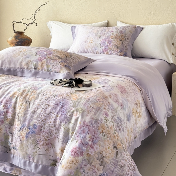 91家纺网 家纺一手货源 找家纺 （总）若未2025新款玲珑 50S兰精天丝平网活性数码印花四件套 玲珑 控价 券后不低于 368