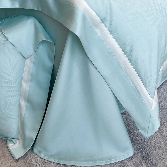 91家纺网 家纺一手货源 找家纺 若未家居 LOVEWE HOUSE 2025新款双拼角提花兰精天丝棉四件套--叶澜 叶澜 西子兰