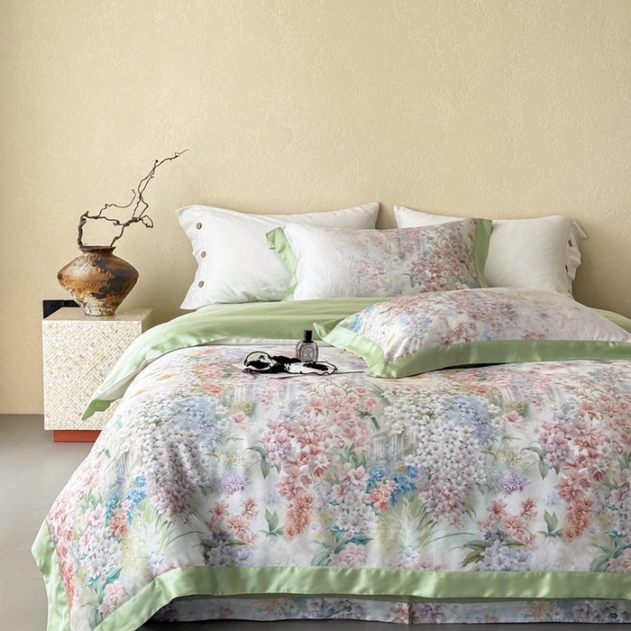 若未2025新款玲珑 50S兰精天丝平网活性数码印花四件套 玲珑  控价 券后不低于 368  玲珑 绿