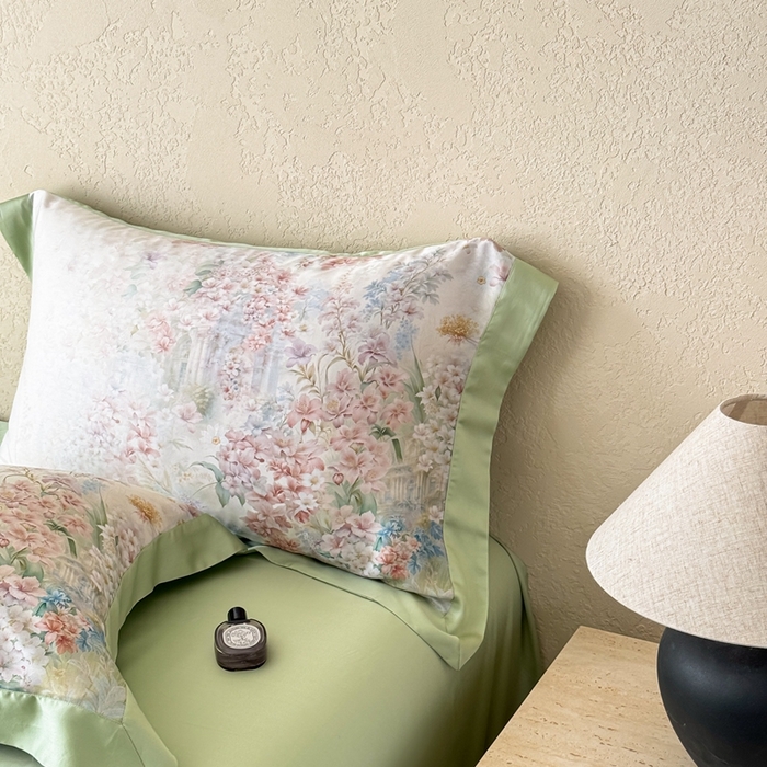 91家纺网 家纺一手货源 找家纺 若未2025新款玲珑 50S兰精天丝平网活性数码印花四件套 玲珑 控价 券后不低于 368  玲珑 绿