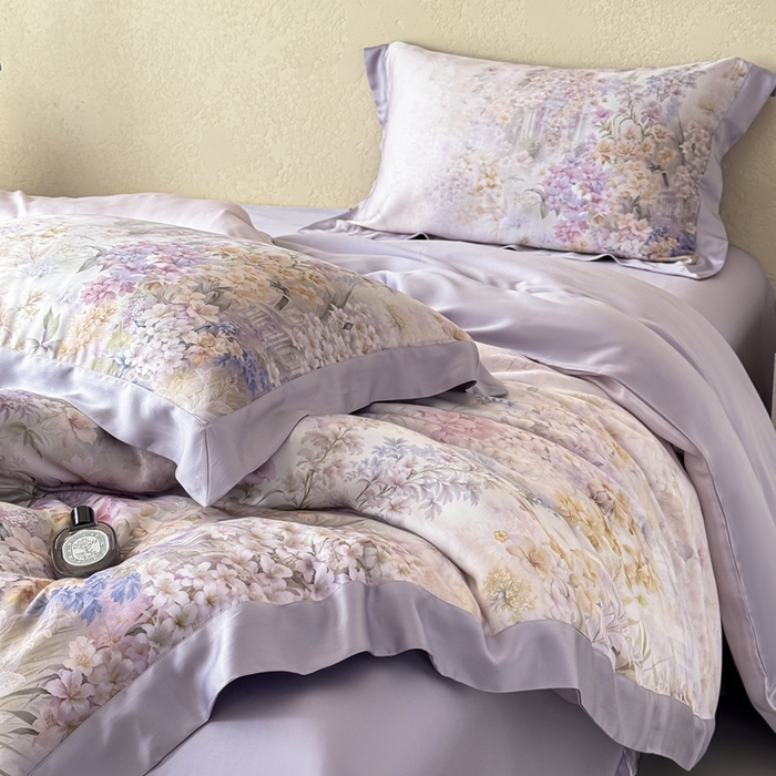 91家纺网 家纺一手货源 找家纺 若未2025新款玲珑 50S兰精天丝平网活性数码印花四件套 玲珑 控价 券后不低于 368 玲珑 紫