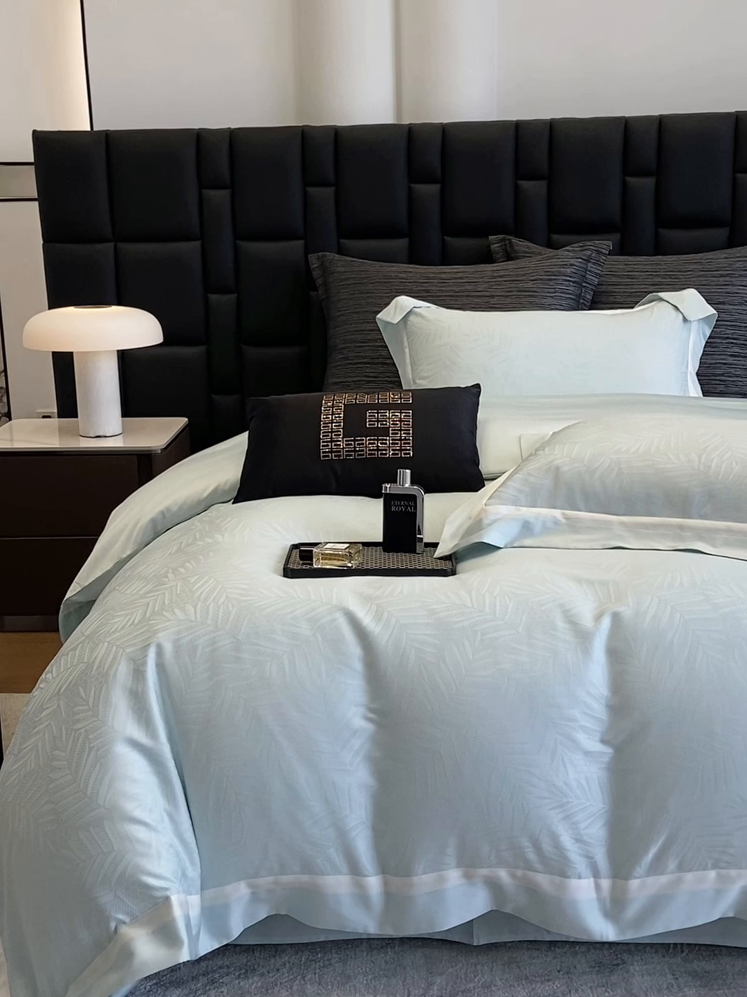 91家纺网 家纺一手货源 找家纺 若未家居 LOVEWE HOUSE 2025新款双拼角提花兰精天丝棉四件套--叶澜 叶澜 西子兰