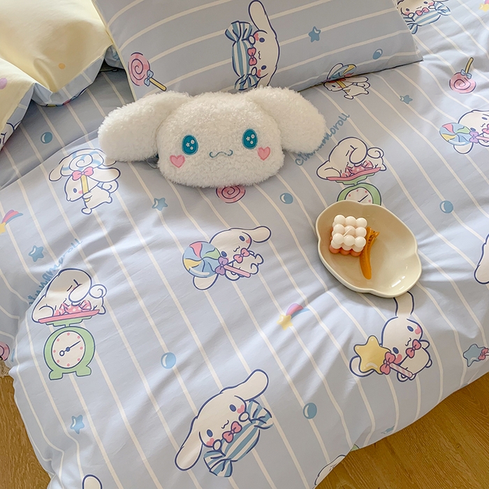 91家纺网 家纺一手货源 找家纺 玉元坊 2025年5月新品三丽鸥全棉床单纯棉床裙床笠三四件套简约基础款式-大耳狗简约款式 星星大耳狗【简约款】