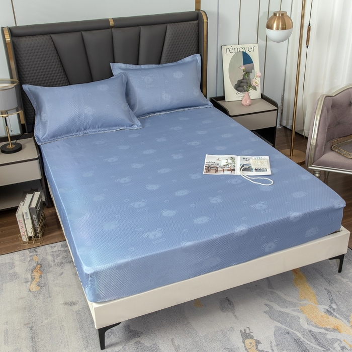 91家纺网 家纺一手货源 找家纺 （总）乐居家纺 2025新款A类凉感纤维凉豆豆可水洗冰丝凉席席子床笠款