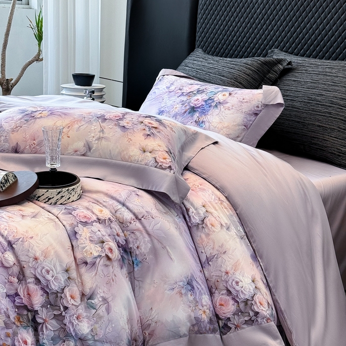 91家纺网 家纺一手货源 找家纺 （总）若未家居 LOVEWE HOUSE 2025新款洛神 2025 新款5D唯美浪漫数码银灰50SX50S奥地利兰精天丝棉套件 控价券后不低于368