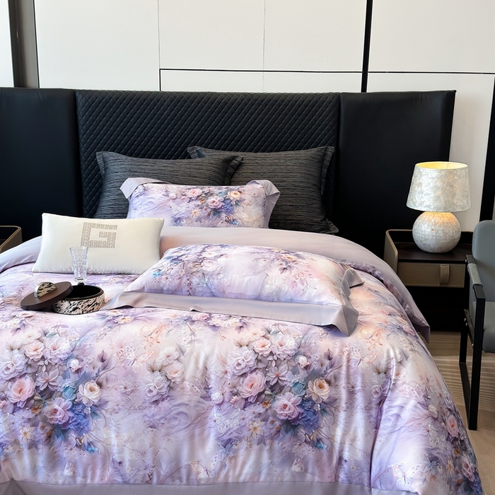 91家纺网 家纺一手货源 找家纺 （总）若未家居 LOVEWE HOUSE 2025新款洛神 2025 新款5D唯美浪漫数码银灰50SX50S奥地利兰精天丝棉套件 控价券后不低于368