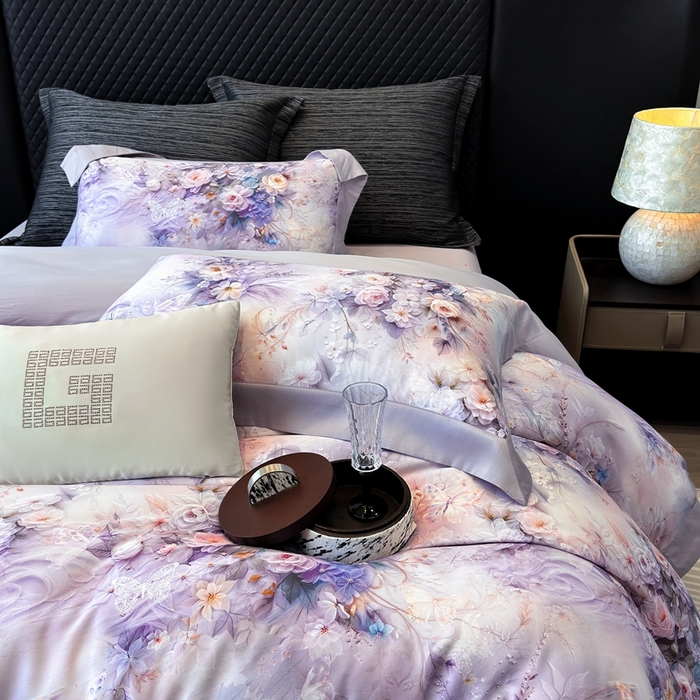 91家纺网 家纺一手货源 找家纺 （总）若未家居 LOVEWE HOUSE 2025新款洛神 2025 新款5D唯美浪漫数码银灰50SX50S奥地利兰精天丝棉套件 控价券后不低于368