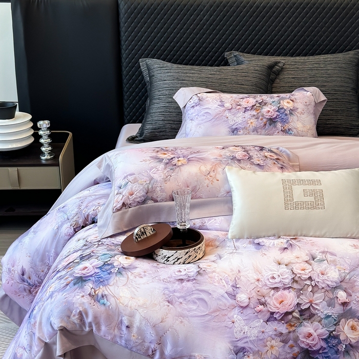 91家纺网 家纺一手货源 找家纺 （总）若未家居 LOVEWE HOUSE 2025新款洛神 2025 新款5D唯美浪漫数码银灰50SX50S奥地利兰精天丝棉套件 控价券后不低于368