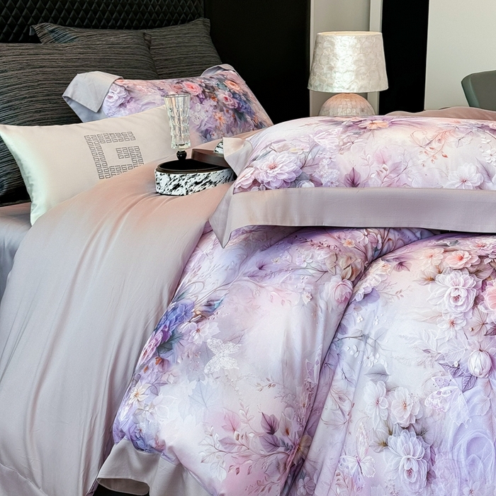 91家纺网 家纺一手货源 找家纺 （总）若未家居 LOVEWE HOUSE 2025新款洛神 2025 新款5D唯美浪漫数码银灰50SX50S奥地利兰精天丝棉套件 控价券后不低于368