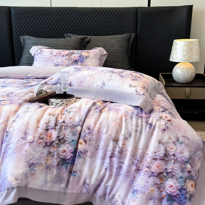 91家纺网 家纺一手货源 找家纺 （总）若未家居 LOVEWE HOUSE 2025新款洛神 2025 新款5D唯美浪漫数码银灰50SX50S奥地利兰精天丝棉套件 控价券后不低于368