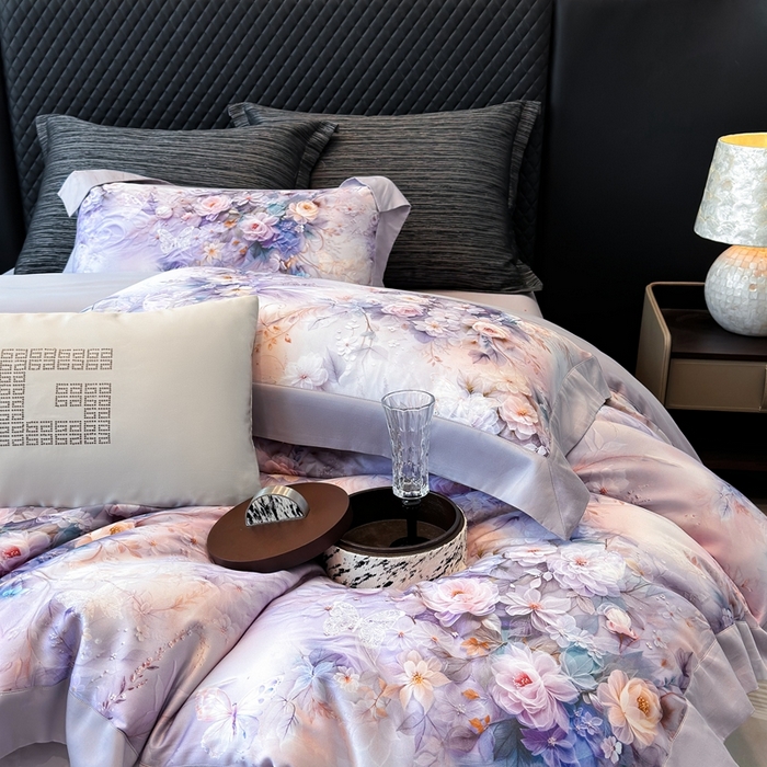 91家纺网 家纺一手货源 找家纺 （总）若未家居 LOVEWE HOUSE 2025新款洛神 2025 新款5D唯美浪漫数码银灰50SX50S奥地利兰精天丝棉套件 控价券后不低于368