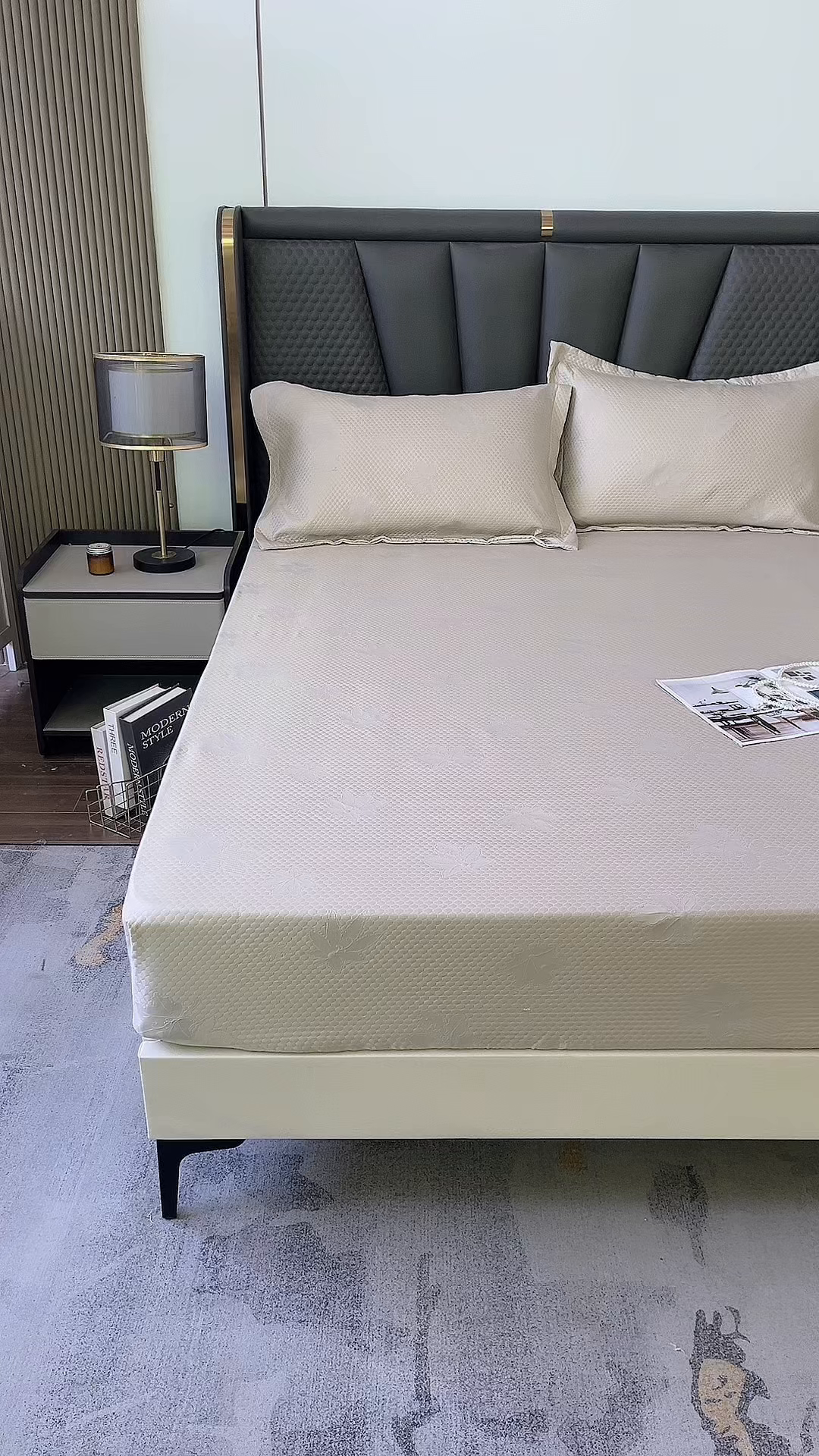 91家纺网 家纺一手货源 找家纺 乐居家纺 2025新款A类凉感纤维凉豆豆可水洗冰丝凉席席子床笠款 咖色-树叶