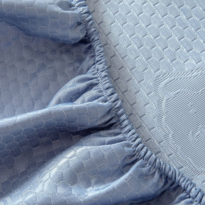 91家纺网 家纺一手货源 找家纺 乐居家纺 2025新款A类凉感纤维凉豆豆可水洗冰丝凉席席子床笠款 蓝色-相聚