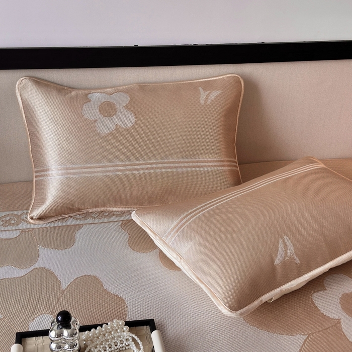 91家纺网 家纺一手货源 找家纺 乐居家纺 2025新款A类碳光抗菌凉感可水洗冰丝凉席席子床笠款 冰花-咖