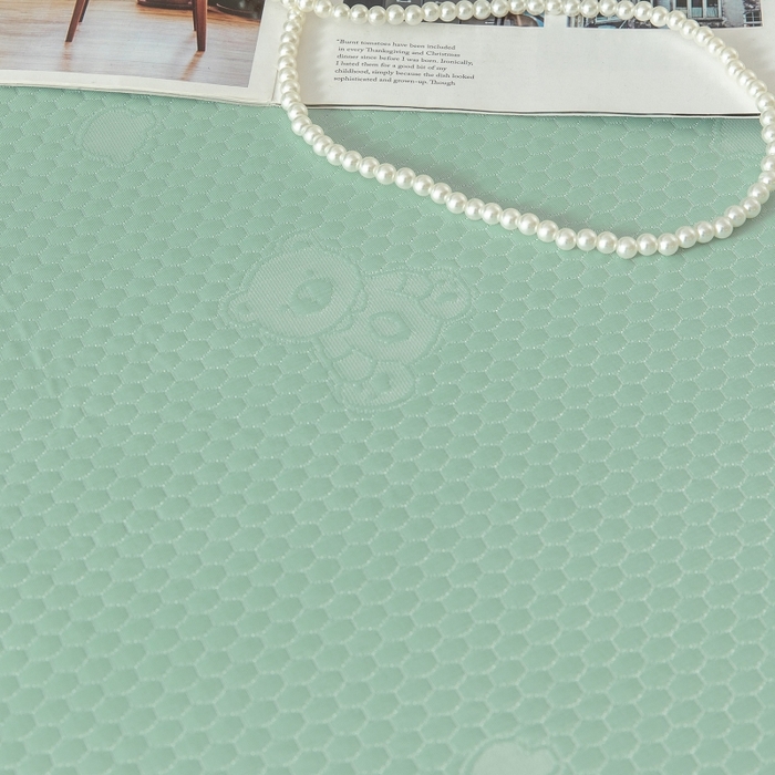 91家纺网 家纺一手货源 找家纺 乐居家纺 2025新款A类凉感纤维凉豆豆可水洗冰丝凉席席子床笠款 绿色小熊