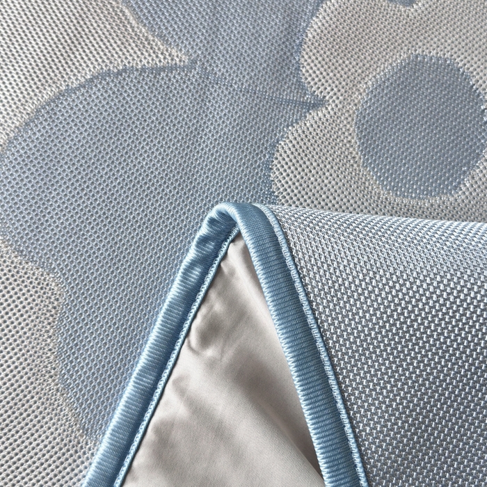 91家纺网 家纺一手货源 找家纺 乐居家纺 2025新款A类碳光抗菌凉感可水洗冰丝凉席席子床笠款 冰花-蓝