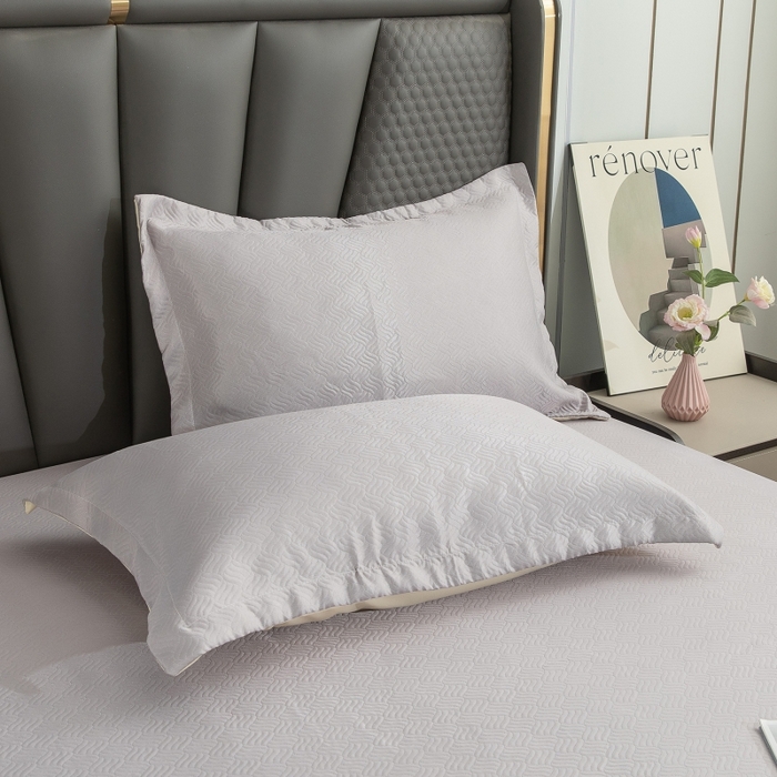 91家纺网 家纺一手货源 找家纺 乐居家纺 2025新款A类凉感纤维凉豆豆可水洗冰丝凉席席子床笠款 浅灰-密道