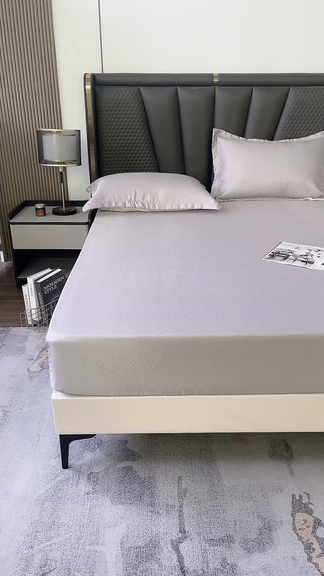 91家纺网 家纺一手货源 找家纺 乐居家纺 2025新款A类凉感纤维凉豆豆可水洗冰丝凉席席子床笠款 浅灰-密道