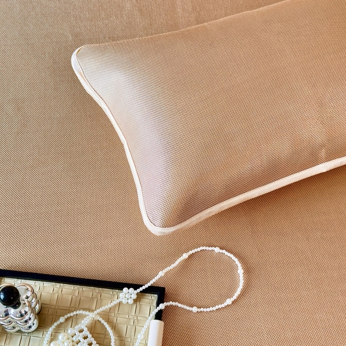 91家纺网 家纺一手货源 找家纺 乐居家纺 2025新款A类碳光抗菌凉感可水洗冰丝凉席席子床笠款 咖色