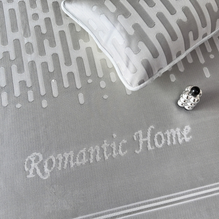 91家纺网 家纺一手货源 找家纺 乐居家纺 2025新款A类碳光抗菌凉感可水洗冰丝凉席席子床笠款 浪漫之家-灰