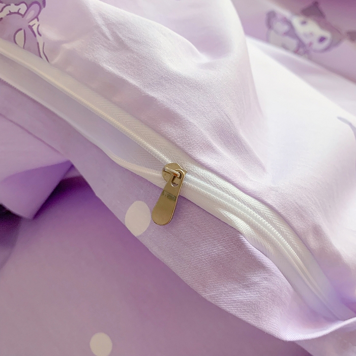 91家纺网 家纺一手货源 找家纺 玉元坊 2025年5月新品三丽鸥全棉床单纯棉床裙床笠三四件套简约基础款式-库洛米简约款式 库洛米宝贝【简约款】