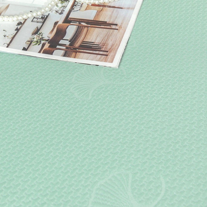 91家纺网 家纺一手货源 找家纺 乐居家纺 2025新款A类凉感纤维凉豆豆可水洗冰丝凉席席子床笠款 水绿-银杏叶