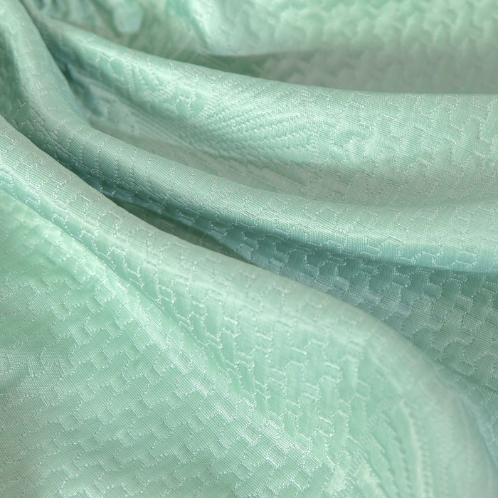 91家纺网 家纺一手货源 找家纺 乐居家纺 2025新款A类凉感纤维凉豆豆可水洗冰丝凉席席子床笠款 水绿-银杏叶