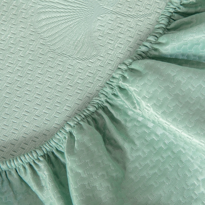 91家纺网 家纺一手货源 找家纺 乐居家纺 2025新款A类凉感纤维凉豆豆可水洗冰丝凉席席子床笠款 水绿-银杏叶