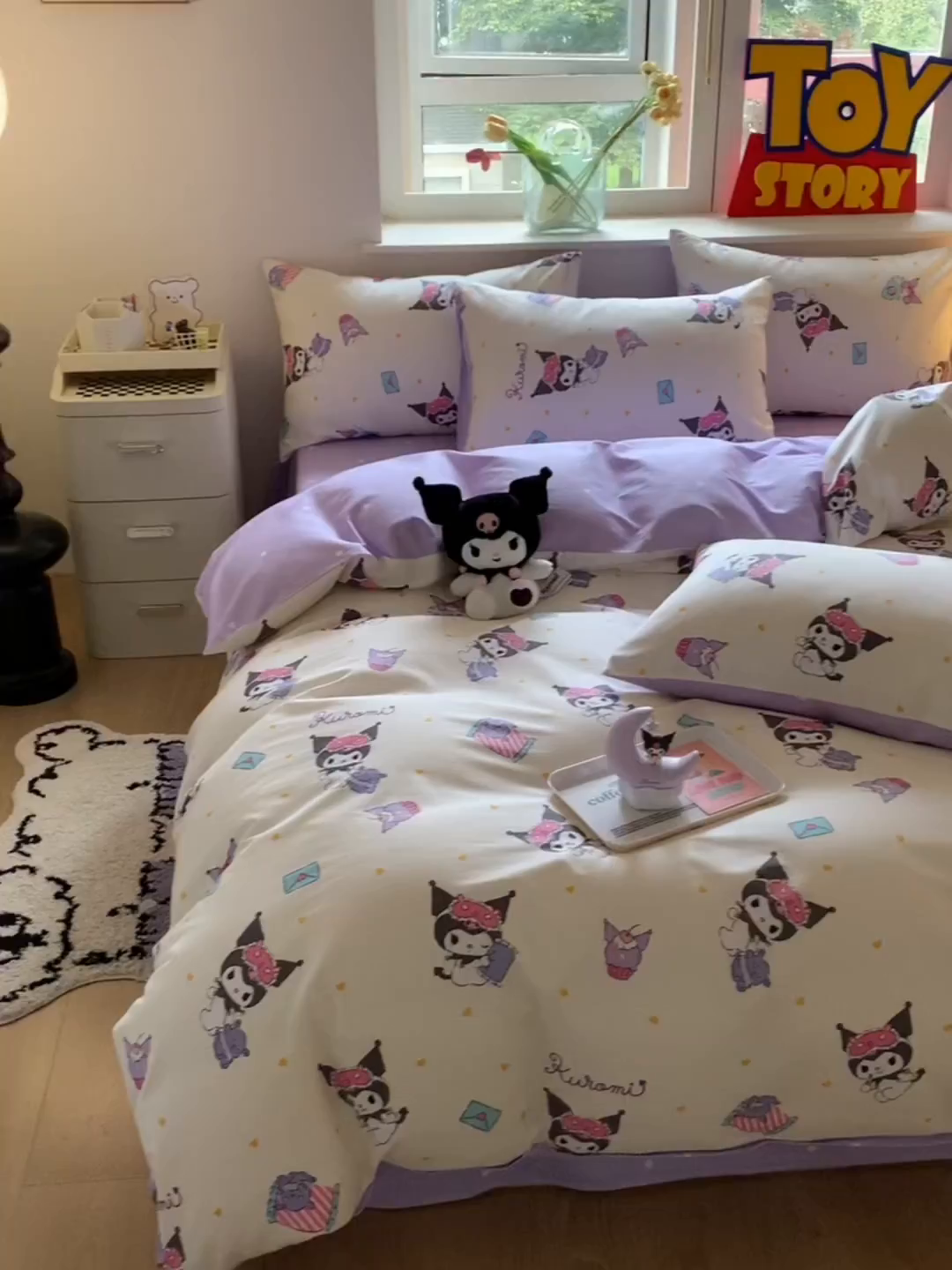 91家纺网 家纺一手货源 找家纺 玉元坊 2025年5月新品三丽鸥全棉床单纯棉床裙床笠三四件套简约基础款式-库洛米简约款式 库洛米伙伴【简约款】