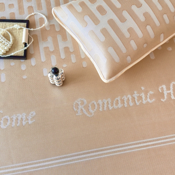 91家纺网 家纺一手货源 找家纺 乐居家纺 2025新款A类碳光抗菌凉感可水洗冰丝凉席席子床笠款 浪漫之家-咖