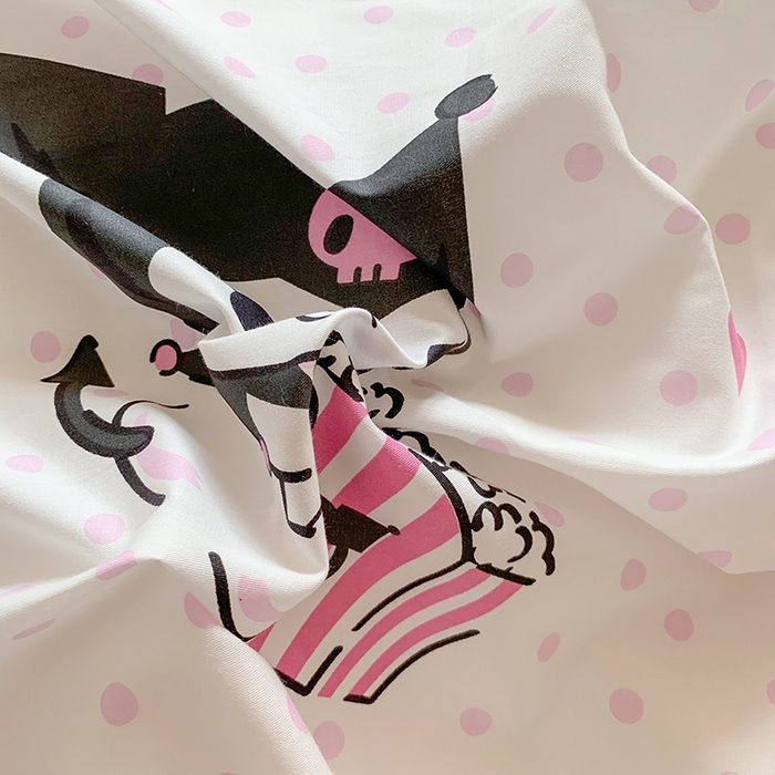 91家纺网 家纺一手货源 找家纺 玉元坊 2025年5月新品三丽鸥全棉床单纯棉床裙床笠三四件套简约基础款式-库洛米简约款式 甜筒库洛米【简约款】