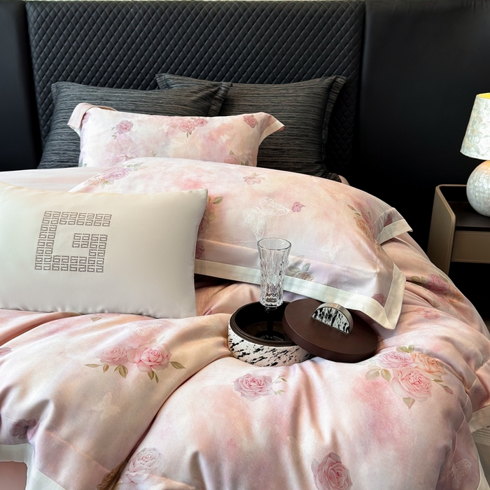 91家纺网 家纺一手货源 找家纺 （总）若未2025新款曼塔 2025 新款柔美玫瑰数码银灰50SX50S奥地利兰精天丝棉套件控价券后不低于368