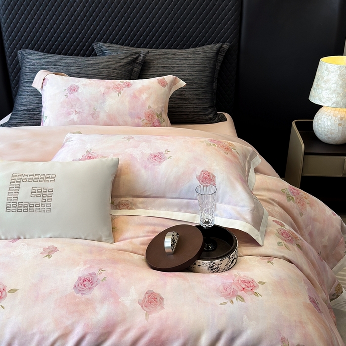 91家纺网 家纺一手货源 找家纺 （总）若未2025新款曼塔 2025 新款柔美玫瑰数码银灰50SX50S奥地利兰精天丝棉套件控价券后不低于368