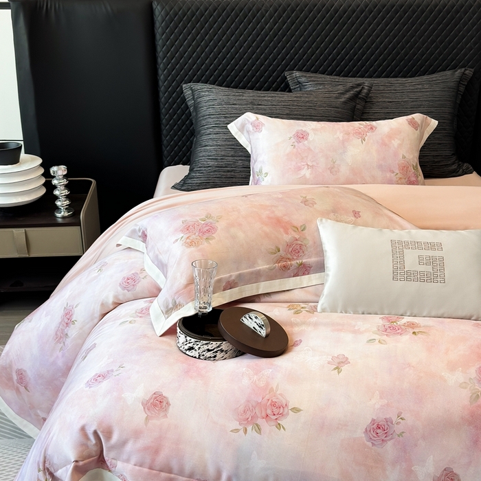 91家纺网 家纺一手货源 找家纺 （总）若未2025新款曼塔 2025 新款柔美玫瑰数码银灰50SX50S奥地利兰精天丝棉套件控价券后不低于368