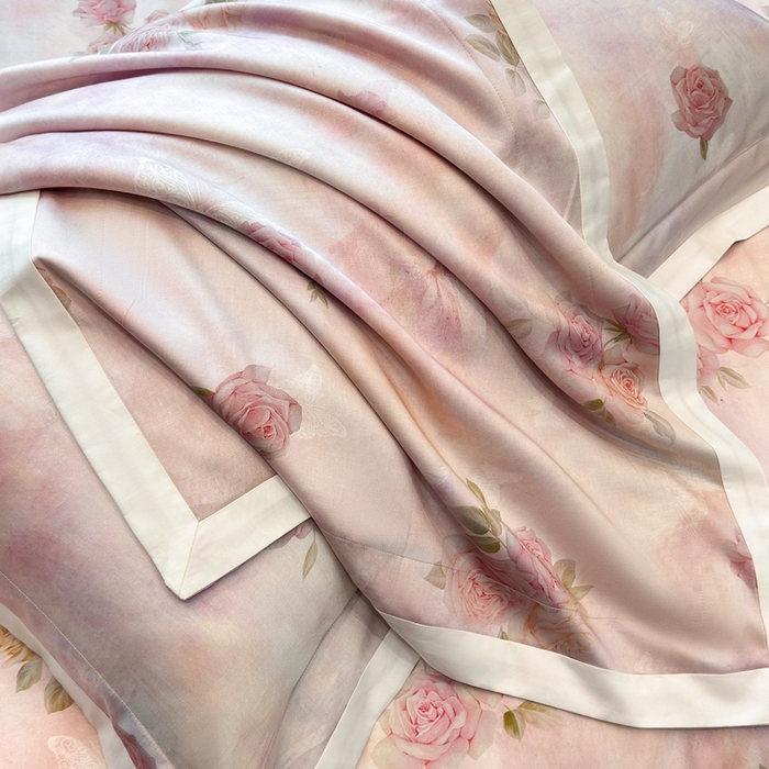 91家纺网 家纺一手货源 找家纺 （总）若未2025新款曼塔 2025 新款柔美玫瑰数码银灰50SX50S奥地利兰精天丝棉套件控价券后不低于368