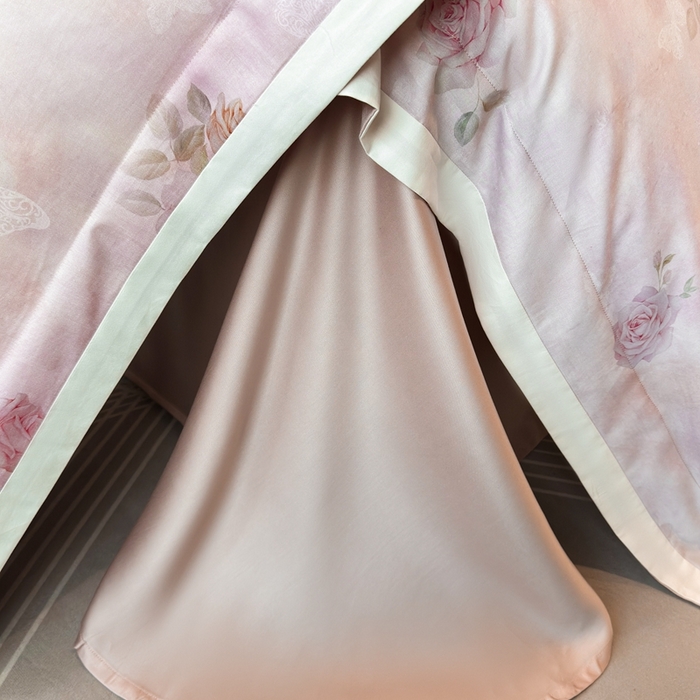 91家纺网 家纺一手货源 找家纺 （总）若未2025新款曼塔 2025 新款柔美玫瑰数码银灰50SX50S奥地利兰精天丝棉套件控价券后不低于368