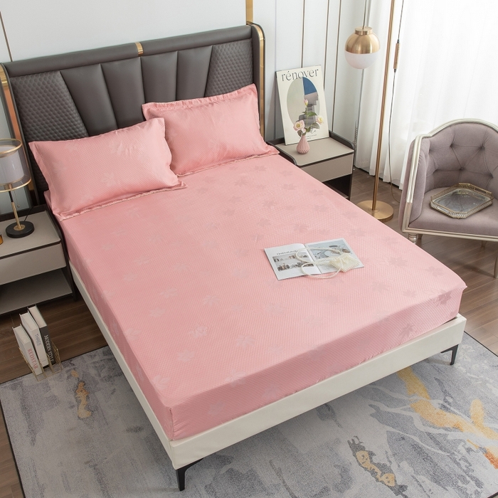 91家纺网 家纺一手货源 找家纺 乐居家纺 2025新款A类凉感纤维凉豆豆可水洗冰丝凉席席子床笠款 玉色-树叶