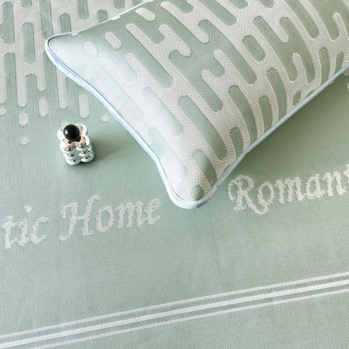 91家纺网 家纺一手货源 找家纺 乐居家纺 2025新款A类碳光抗菌凉感可水洗冰丝凉席席子床笠款 浪漫之家-绿