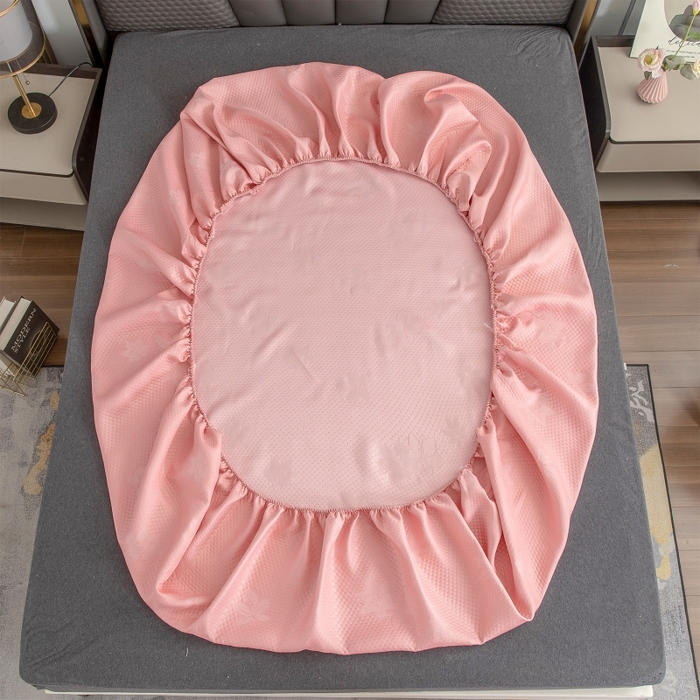 91家纺网 家纺一手货源 找家纺 乐居家纺 2025新款A类凉感纤维凉豆豆可水洗冰丝凉席席子床笠款 玉色-树叶