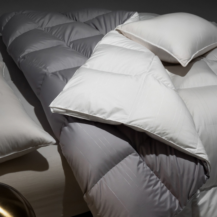 91家纺网 家纺一手货源 找家纺 静若居羽绒被壳 2025新款羽绒空调被羽绒春秋被羽绒冬被包检测 白色拼灰色