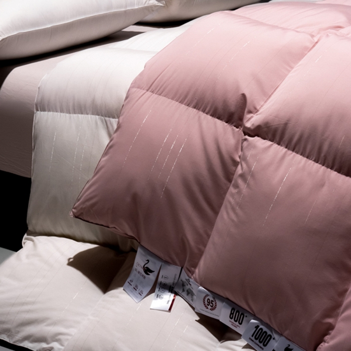91家纺网 家纺一手货源 找家纺 静若居羽绒被壳 2025新款羽绒空调被羽绒春秋被羽绒冬被包检测 豆沙拼白色