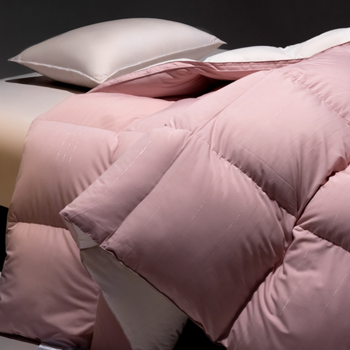 91家纺网 家纺一手货源 找家纺 静若居羽绒被壳 2025新款羽绒空调被羽绒春秋被羽绒冬被包检测 豆沙拼白色