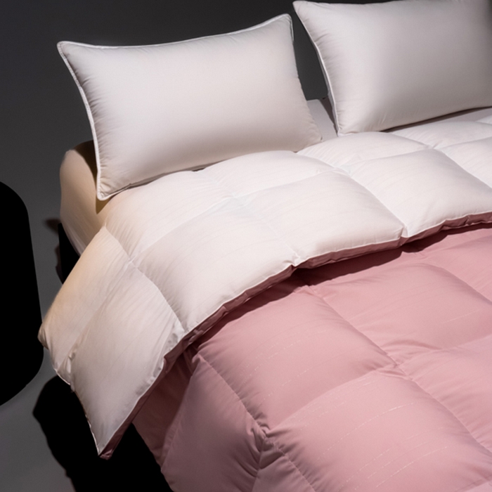 91家纺网 家纺一手货源 找家纺 静若居羽绒被壳 2025新款羽绒空调被羽绒春秋被羽绒冬被包检测 豆沙拼白色