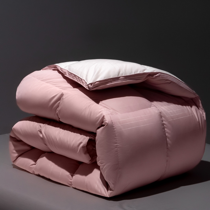 91家纺网 家纺一手货源 找家纺 静若居羽绒被壳 2025新款羽绒空调被羽绒春秋被羽绒冬被包检测 豆沙拼白色