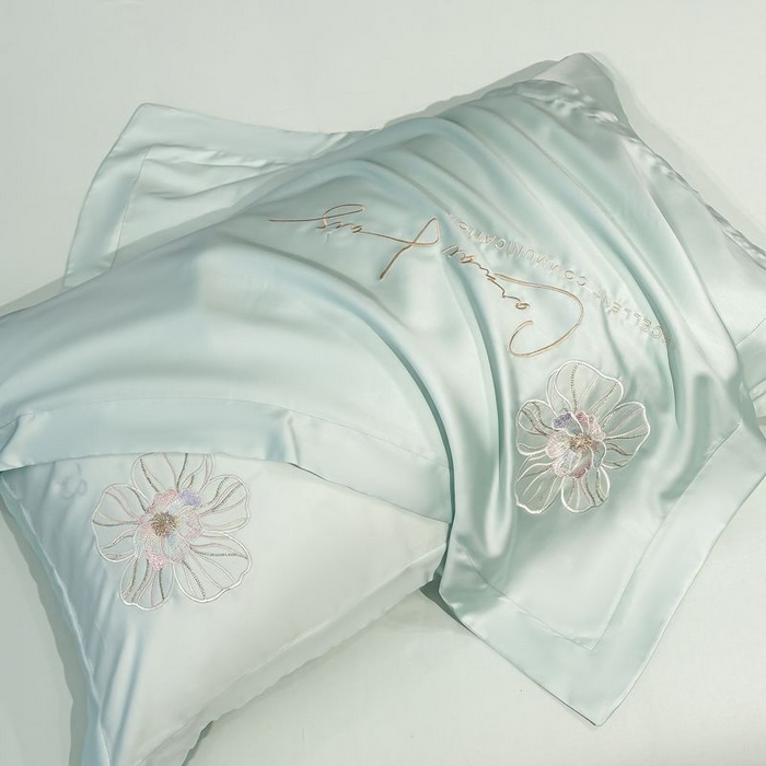 91家纺网 家纺一手货源 找家纺 欧乐蒂 2025新款水洗冰丝刺绣四件套-花颜 花颜-梵星兰