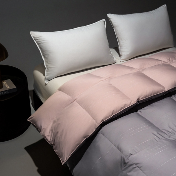 91家纺网 家纺一手货源 找家纺 静若居羽绒被壳 2025新款羽绒空调被羽绒春秋被羽绒冬被包检测 豆沙拼灰色