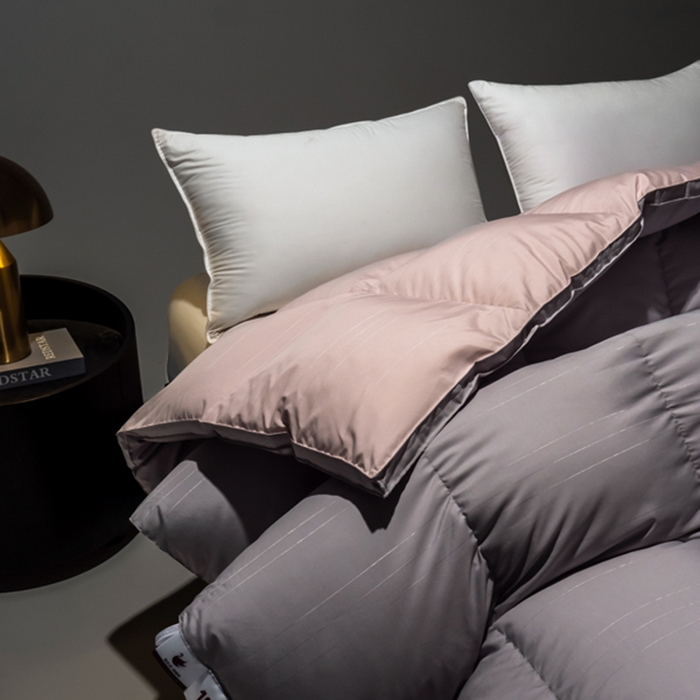 91家纺网 家纺一手货源 找家纺 静若居羽绒被壳 2025新款羽绒空调被羽绒春秋被羽绒冬被包检测 豆沙拼灰色