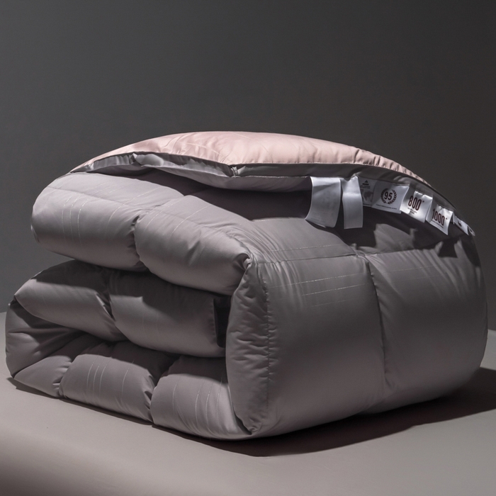 91家纺网 家纺一手货源 找家纺 静若居羽绒被壳 2025新款羽绒空调被羽绒春秋被羽绒冬被包检测 豆沙拼灰色