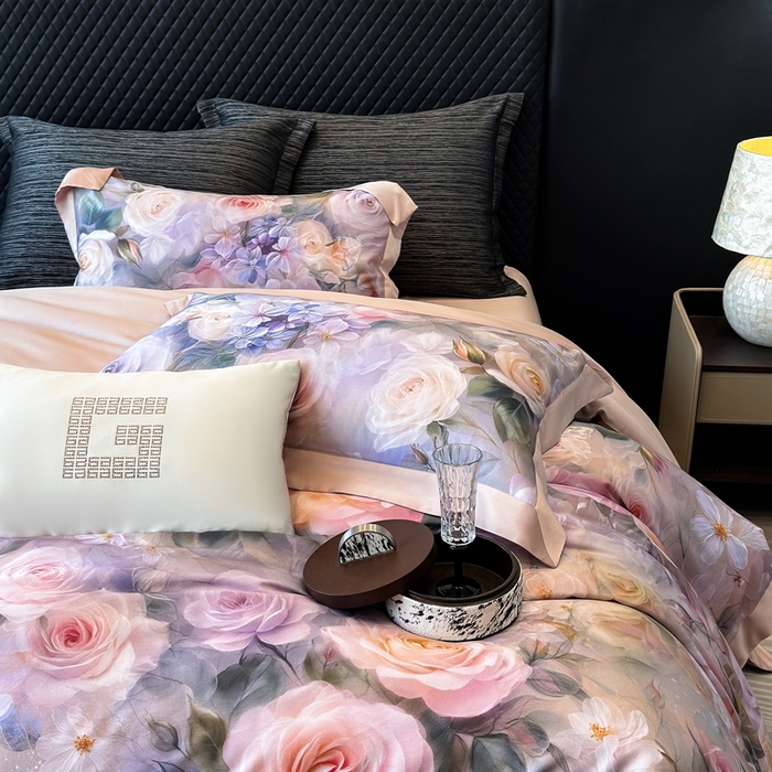 91家纺网 家纺一手货源 找家纺 （总）若未2025 新款5D唯美浪漫数码银灰50SX50S奥地利兰精天丝棉套件绮梦 绮梦控价券后不低于368